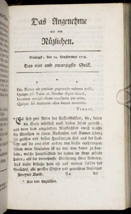 Das vier und zwanzigste Stück. Montags, den 14. Brachmonat 1756.
