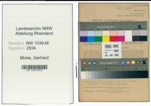 Entnazifizierung Gerhard Micke , geb. 11.06.1921 ()