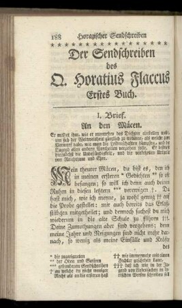 Sendschreiben des Horaz