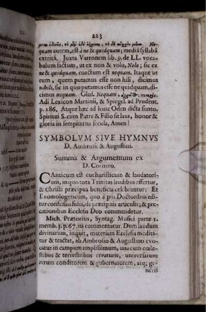 Symbolum Sive Hymnus D. Ambrosii & Augustini