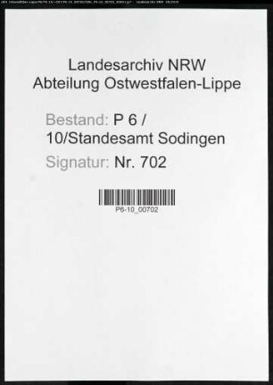 Sterberegister Standesamt Herne-Sodingen (III)