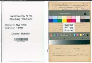 Entnazifizierung Heinrich Doeller , geb. 10.01.1888 (Kaufmaennischer Angestellter)