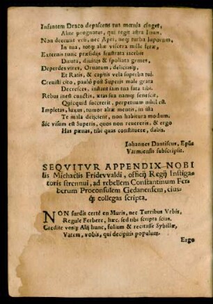 Sequitur Appendix Nobilis Michaelis Fridewaldi ...