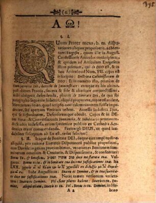 Exercitatio theol. ad Mentzerianam Exegesin de bonitate Dei