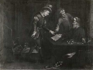 Der verlorene Sohn fordert vom Vater das Erbe : Gleichnis vom verlorenen Sohn. Der verlorene Sohn fordert vom Vater das Erbe. Gemälde (1751/1800)
