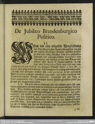 De Jubilaeo Brandenburgico Politico