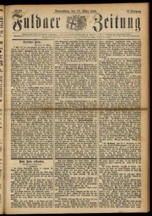 Ausgabe vom Donnerstag, den 17. März 1892.