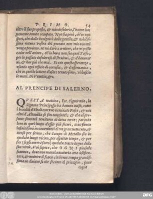 Al Prencipe Di Salerno.