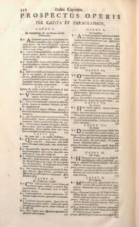 Index Capitum. Prospectus Operis Per Capita Et Paragraphos.