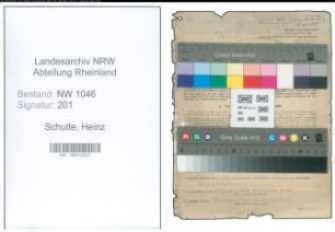 Entnazifizierung Heinz Schulte , geb. 27.07.1920 (Vermessungstechniker)