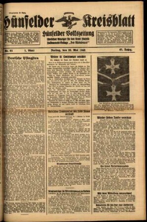 Erste Ausgabe vom Freitag, den 22. Mai 1942.