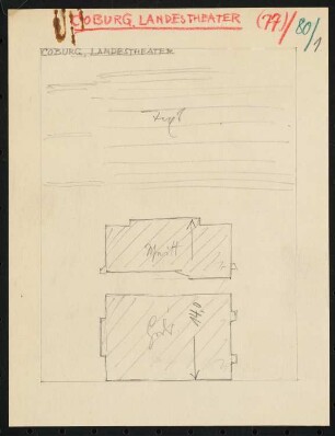 Herzogliches Hoftheater, Coburg: Layout-Skizze, drei Seiten