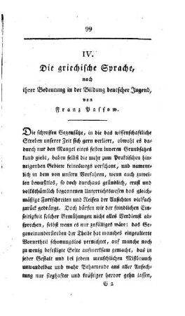 Die Griechische Sprache : nach ihrer Bedeutung in der Bildung deutscher Jugend