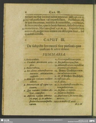 Caput III. De subiecto Inventarii sive personis quae conficere & edere debent