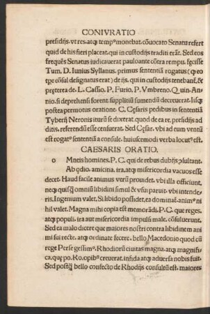 Caesaris Oratio.