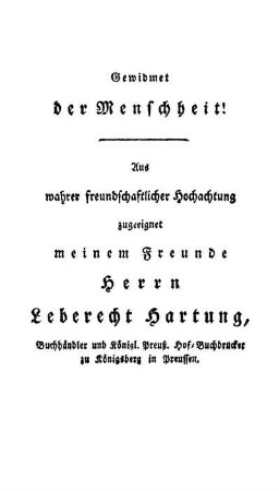 Gewidmet der Menschheit!