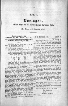 Vorlagen welche nicht für die Oeffentlichkeit bestimmt sind., 03. September 1902