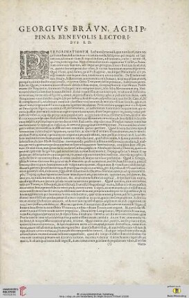 Gregorius Braun, agrippinas, benevolis lectoribus S.D. (Praefatio)