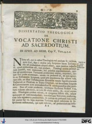 De Vocatione Christi Ad Sacerdotium I - XX.