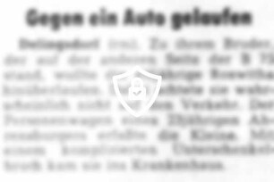 Gegen ein Auto gelaufen