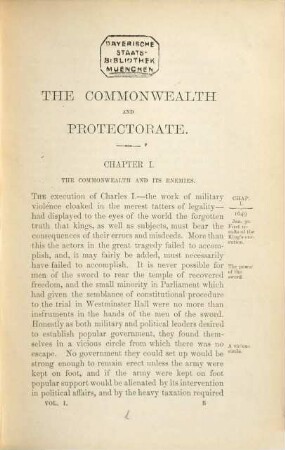 History of the Commonwealth and protectorate, 1649 - 1656. 1
