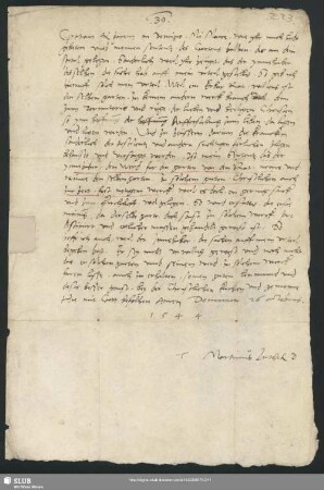S. 223-223: Eigenhändiger Brief Martin Luthers an Marcus Crodelius