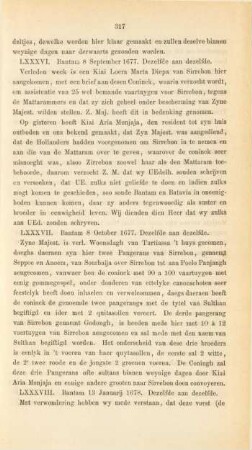 LXXXVII. Bantam 8 October 1677. Dezelfde aan dezelfde