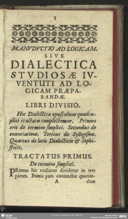 Tractatus Primus. De termino simplici