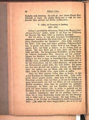 V. Lessing als Dramaturg in Hamburg. 1767-1770.