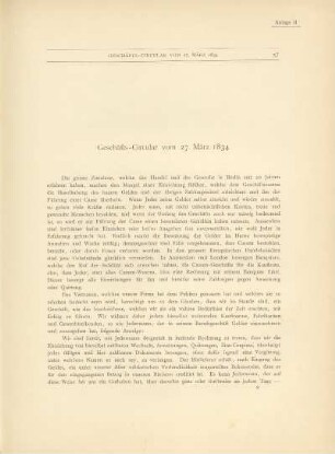 Anlage II. Geschäfts-Circular vom 27. März 1834