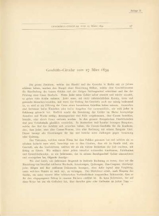 Anlage II. Geschäfts-Circular vom 27. März 1834