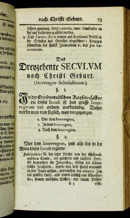 Das Dreyzehente Seculum nach Christi Geburt. (Interregio-Scholasticum.) - Das Vierzehente Seculum nach Christi Geburt. (Electorali-Wiciesianum.)