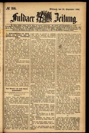 Ausgabe vom Mittwoch, den 20. September 1882.