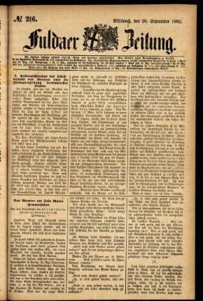 Ausgabe vom Mittwoch, den 20. September 1882.