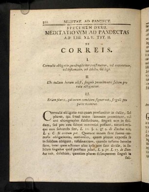 860-879, Meditat. Ad Pandect. Sp. DXXII. De Correis. Meditat. Ad Pandect. Sp. DXXIII. De Fidejussoribus.