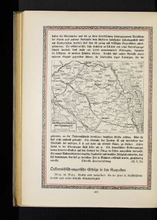 Oesterreichisch=ungarische Erfolge in den Karpathen.