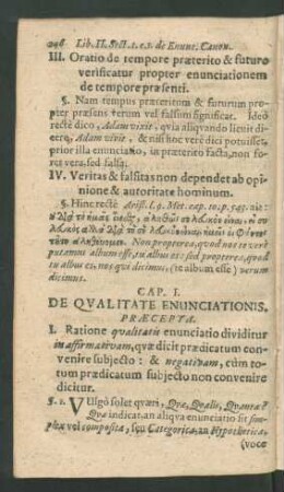 Cap. I. De Qualitate Enunciationis.