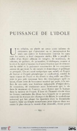 Puissance de l'idole