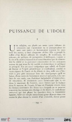 Puissance de l'idole
