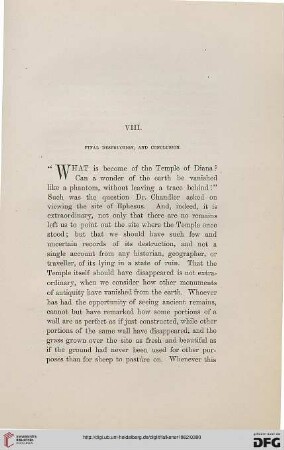 VIII: Final destruction, and conclusion