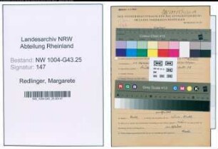 Entnazifizierung Margarete Redlinger , geb. 11.01.1907 ()