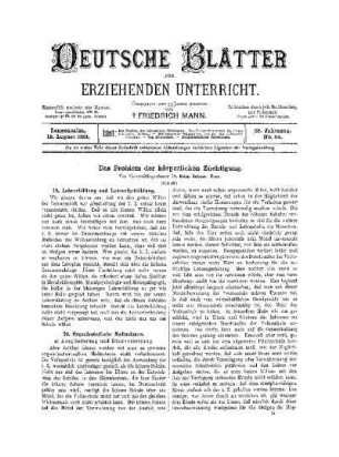 Das Problem der körperlichen Züchtigung : (Schluß)