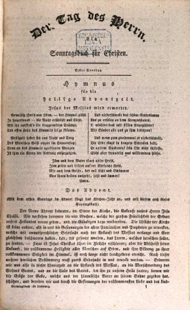 Der Tag des Herrn : ein Sonntagsbuch für Christen. 1. 1831/31 (1835)