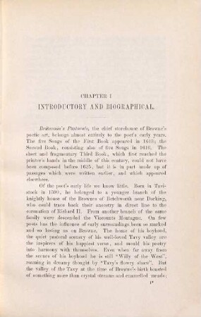 William Browne : his Britannia's pastorals and the pastoral poetry of the Elizabethan age