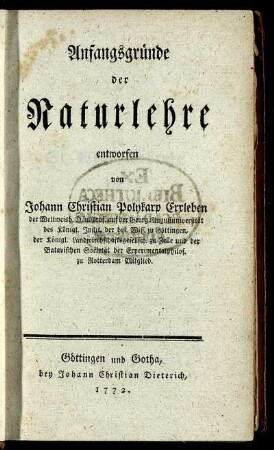 Anfangsgründe der Naturlehre