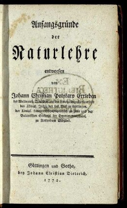 Anfangsgründe der Naturlehre
