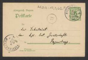 Brief von Joseph Schwertschlager an Regensburgische Botanische Gesellschaft