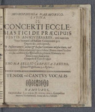 Tenor vel Cantus vocalis