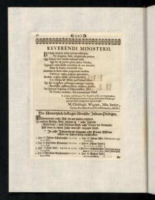 56-69, Reverendi Ministerii