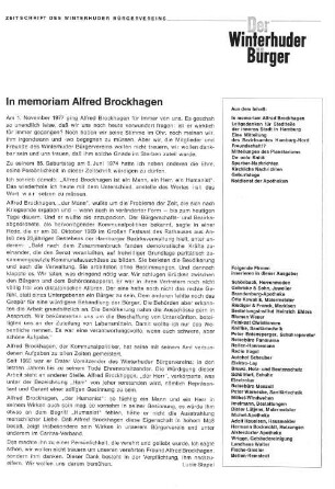 In memoriam Alfred Brockhagen